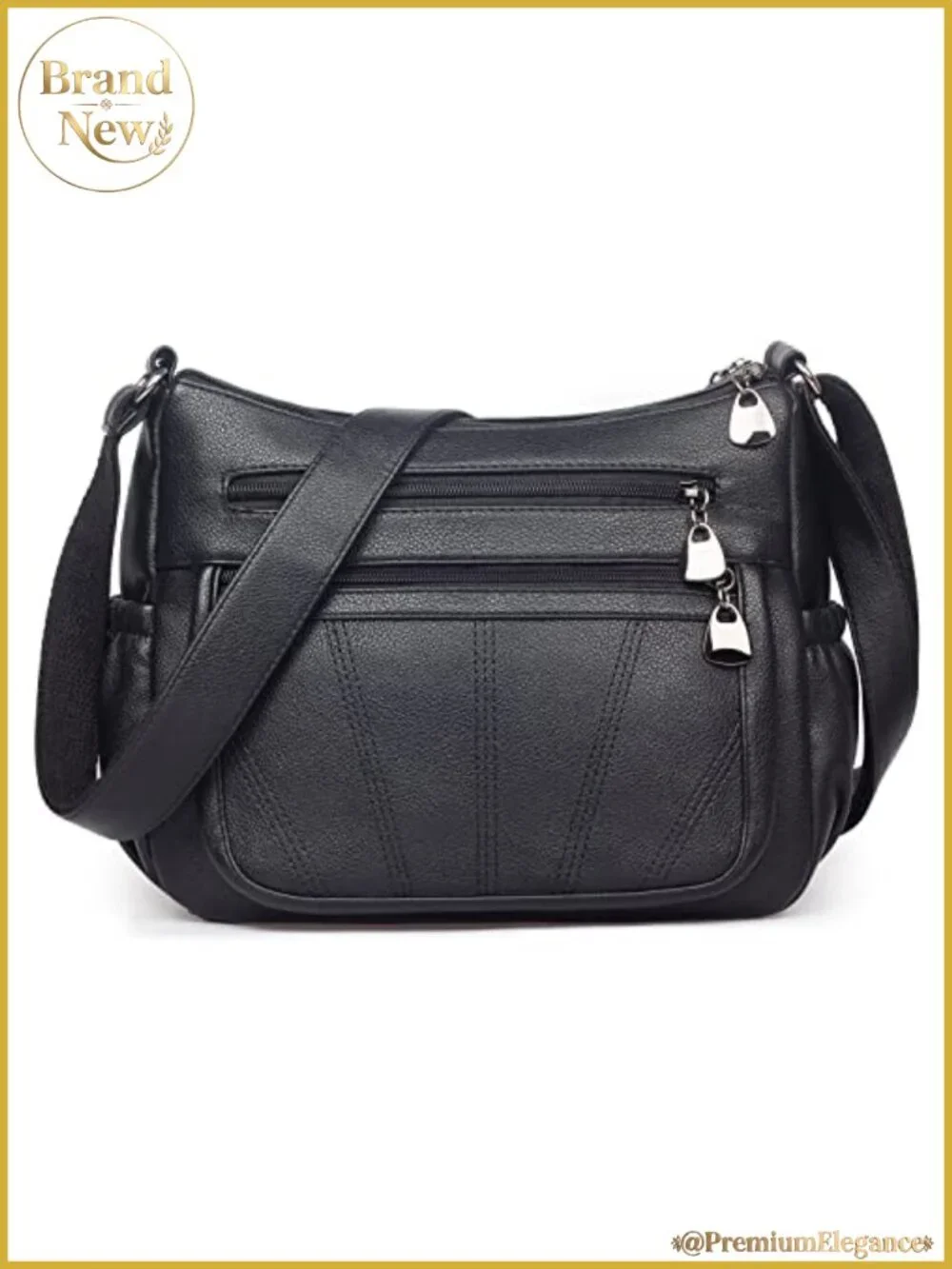 Women's Soft PU Leather Crossbody Satchel Bag with Multiple Pockets